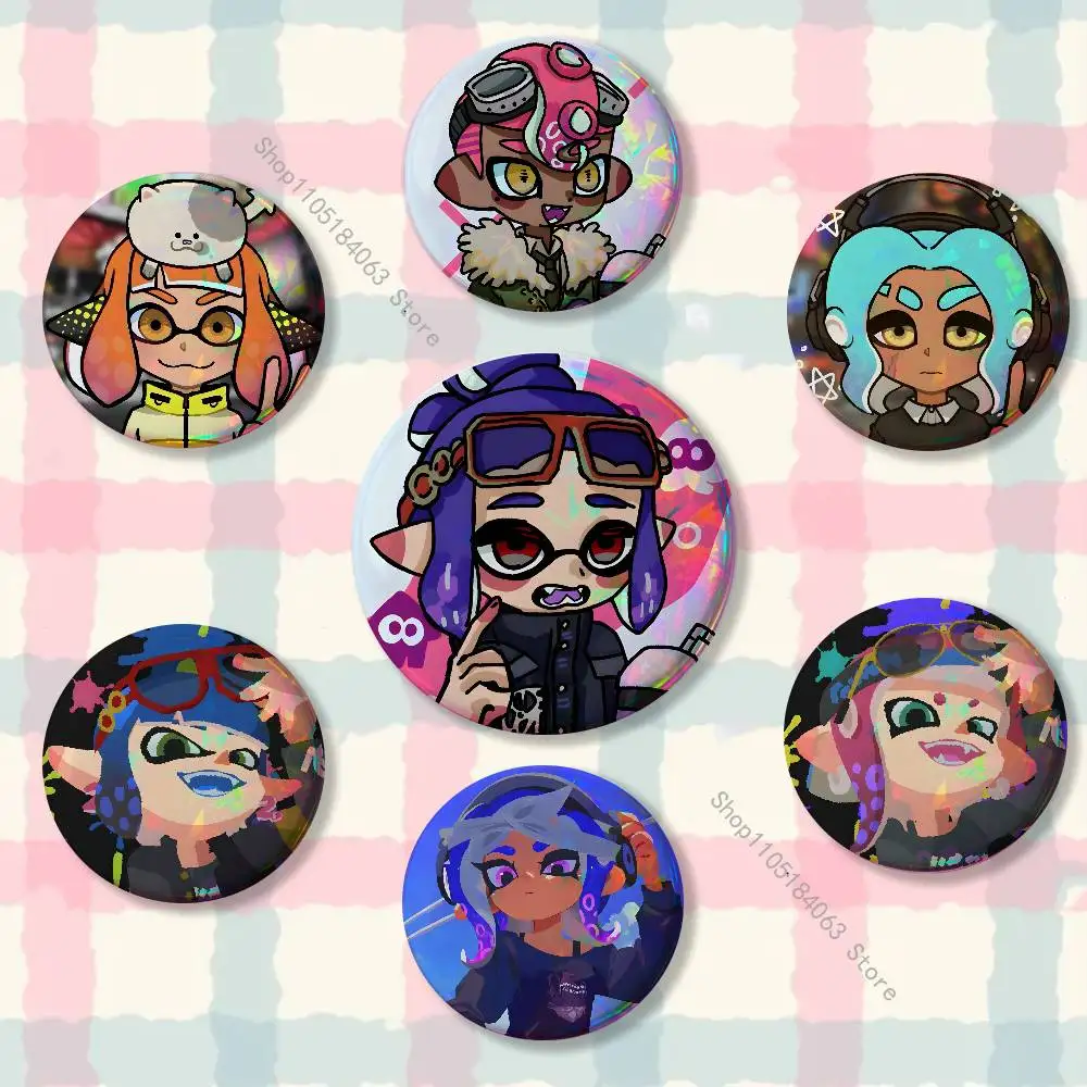 

S-SplatoonS Creative Round Badge Button Pin Bag Decor Fans Collection Friends Gift Brooch