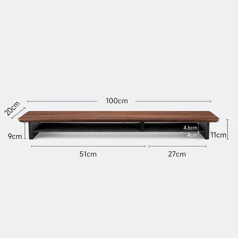 Z1 Monitor Hoogteverhogend rek Kantoor Luxe bureau-opstelling E-sportkamer Monitorbeugel Houten schermstandaard met compartimenten