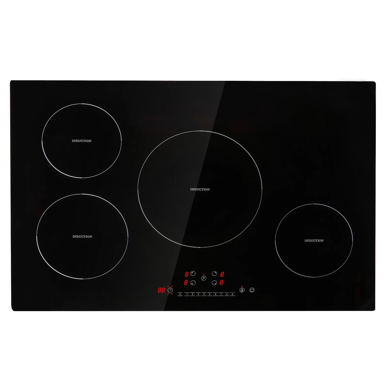 SucceBuy 4 Burners 30'' Electric Cooktop Induction Stove Top Built-in Magnetic Cooktop with 9 Heating Level Touch Screen Burner