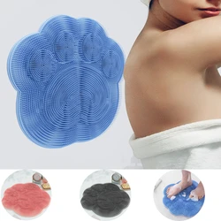 Silicone Shower Back Scraper Reusable Cleaning Brush Shower Feet Wash Mat Multifunction Sucker Wall Mat Rub Foot Arms Body Bath