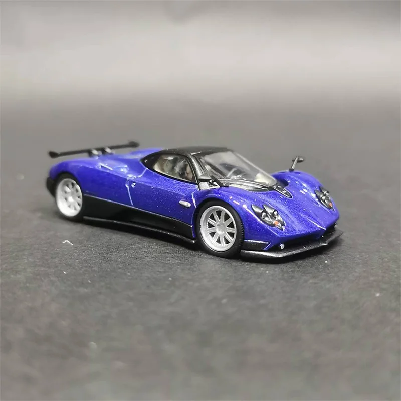 In Stock 1/64 Scale Pagani Zonda Sports Car HP Blue Car Alloy Diecast Vehicle Simulation Classic Model Toys Collection Gifts