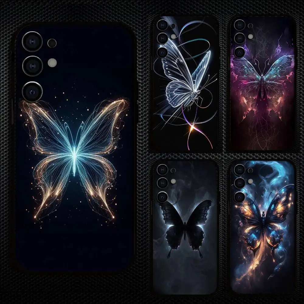 

BlackButterfly Phone Case For Samsung S25,S24,S21,S22,S23,S30,Ultra,S20,Plus,Fe,Lite,Note,10,9,5G Black Cover