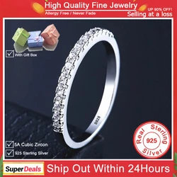 YHAMNI 100% 925 Sterling Silver Wedding mix size Carat Round CZ Simulated Eternity Ring Engagement Bands New Jewelry for Women