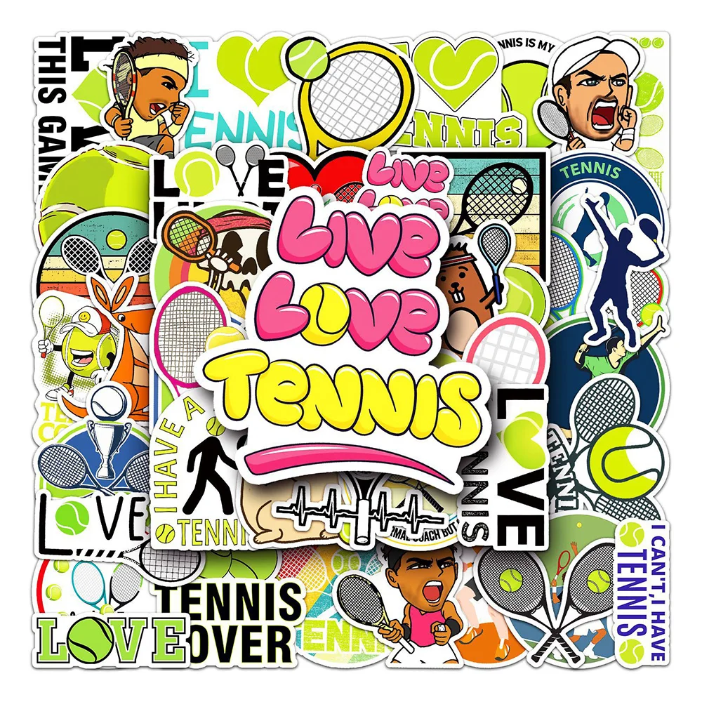 10/30/50PCS Love Tennis Cartoon Sports Sticker Graffiti Travel Luggage Fridge Laptop Waterproof Cool Sticker Decal