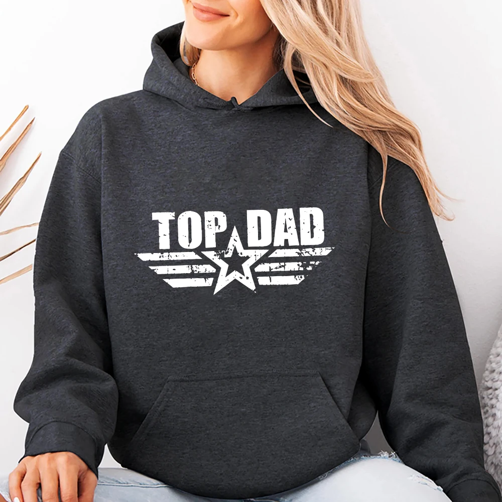 Aufbügelbare Textlogo-Applikationen „Top Dad“ mit Stern-Detail für Kleidung – DIY-Druck zum Aufbügeln
