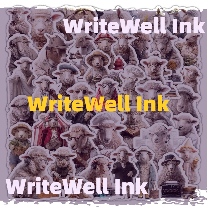 50Pcs Realistic Lamb Stickers, Cute Sheep Children Student Stationery Notebook Phone Case Waterproof Decorative Sticker