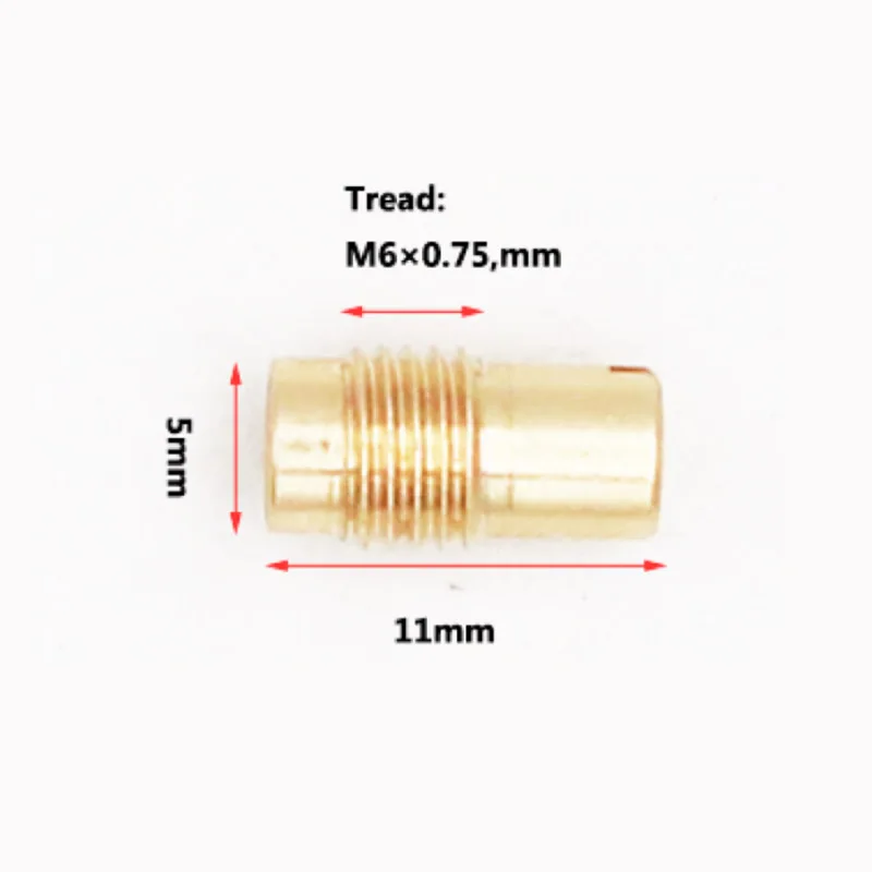 Cold Start Short Idle Hole Pilot Jet Main Jet Auxiliary Nozzle M6X0.75 for Keihin CG PZ Carburetor Injector Nozzle Size 28-50