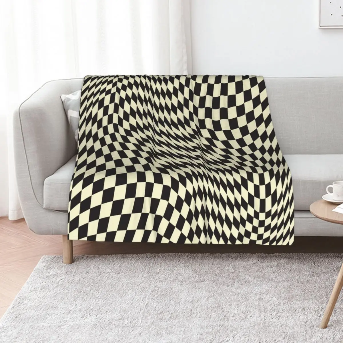 LSG Distorted Checkered Throw Blanket Designers Bed linens Personalized Gift warm for winter Decorative Throw Hair Blankets