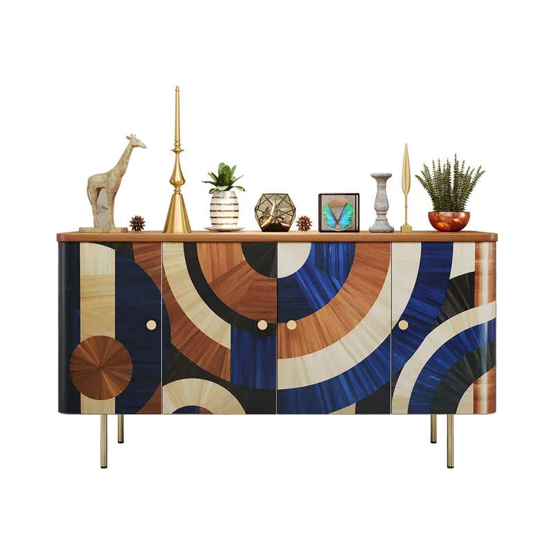 

FG17Italian light luxury wall integrated locker French light luxury high-end parquet decorative entrance cabinet
