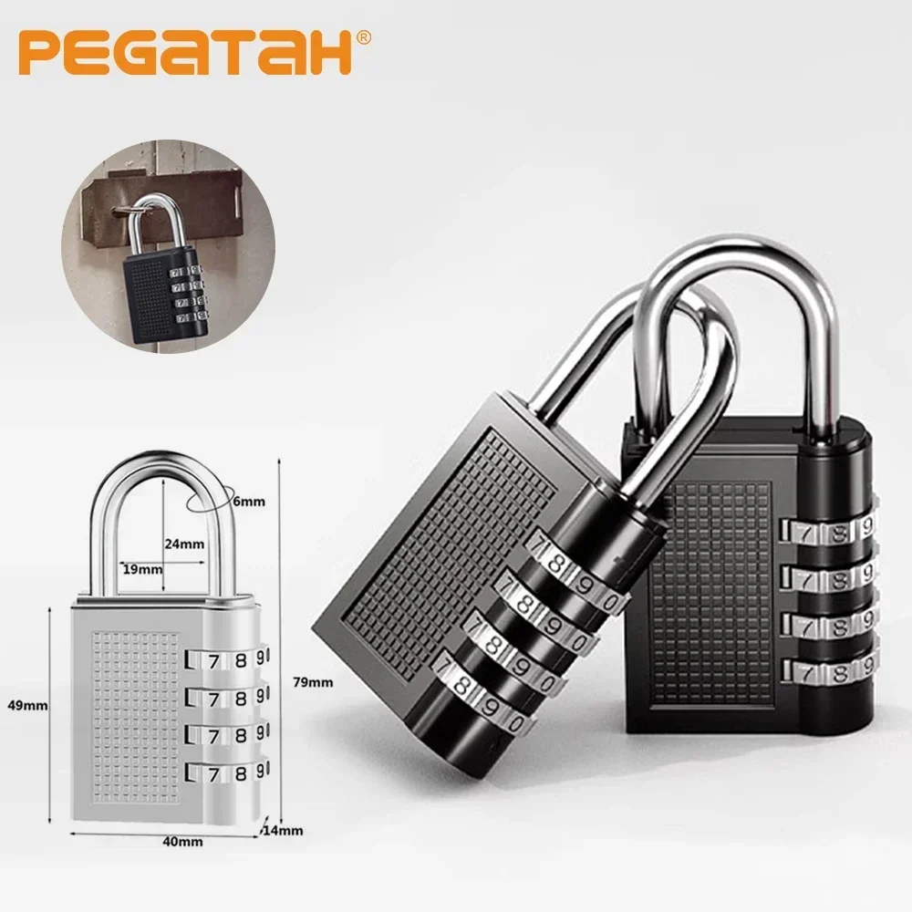 Combination Padlock 4 Digit Password Locks Suitcase Luggage Metal Waterproof Password Padlock for School Locker Gym Locker Gate