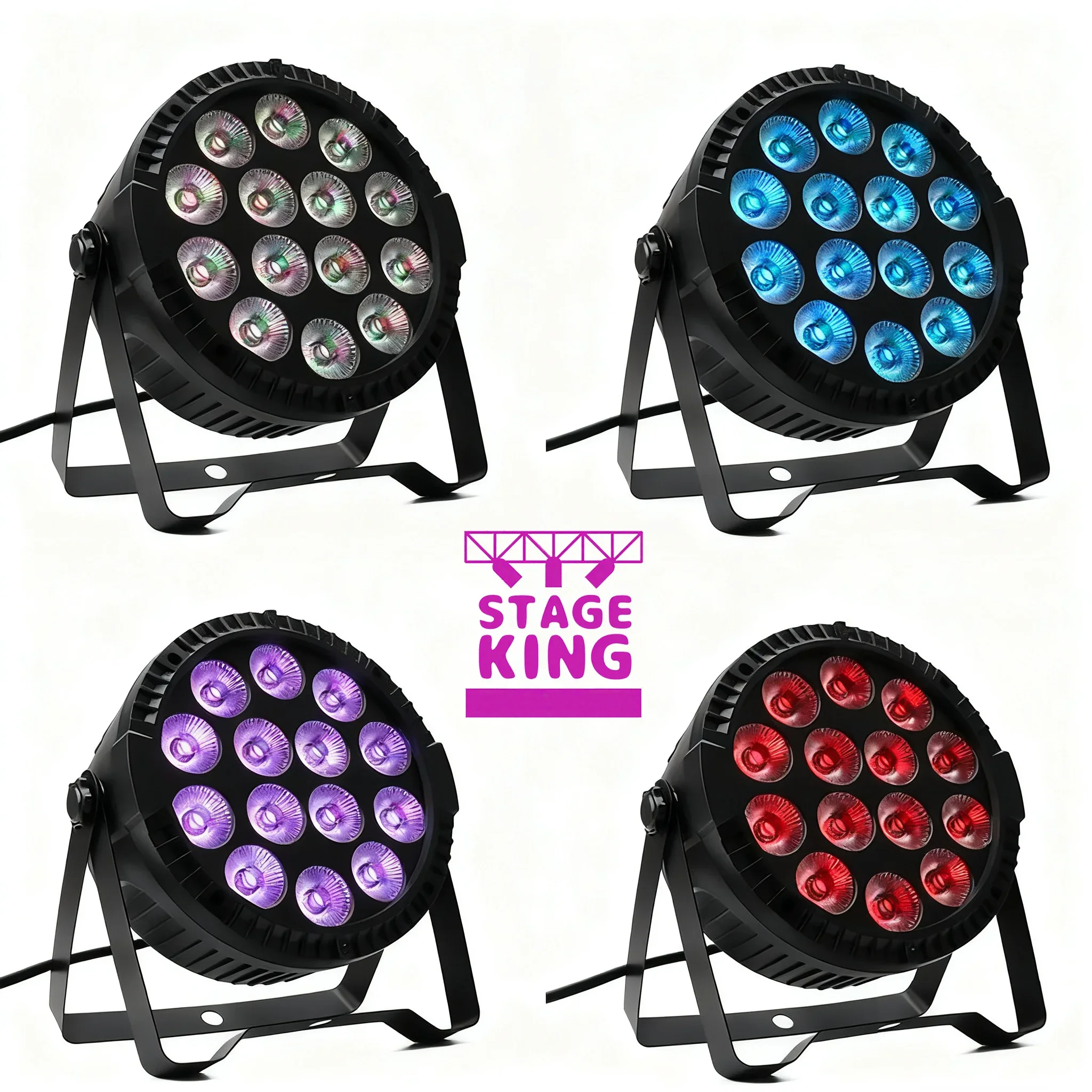 

4PCS 80W Par Light 4in1 RGBW 14 LED Stage Effect Light DMX512 Remote Control Flat Lamp for KTV DJ Disco Bar Stage Lighting