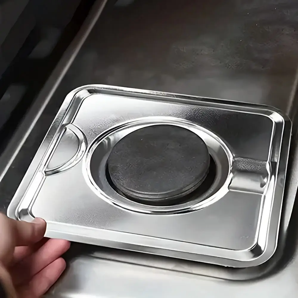Stainless Steel Square Gas Stove Drip Oil Pan Heat-resistant Scratch Resistant Gas Burner Drip Oil Pan Rust-proof