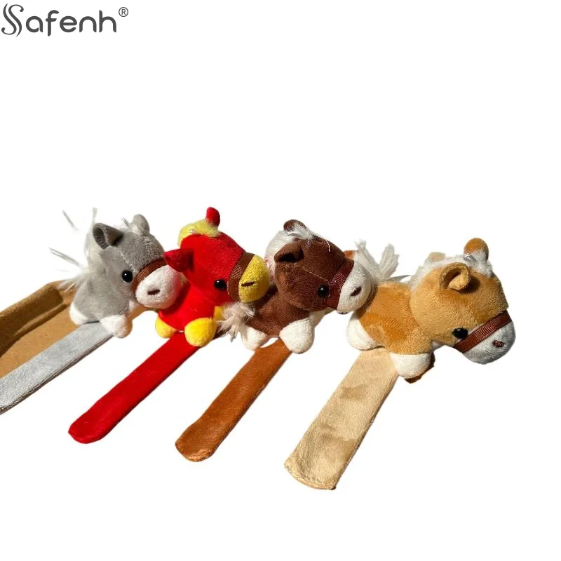 かわいい小さな馬のぬいぐるみリストバンド、スナップブレスレット、子供へのプレゼント、ぬいぐるみ馬、女性用ヘッドバンド