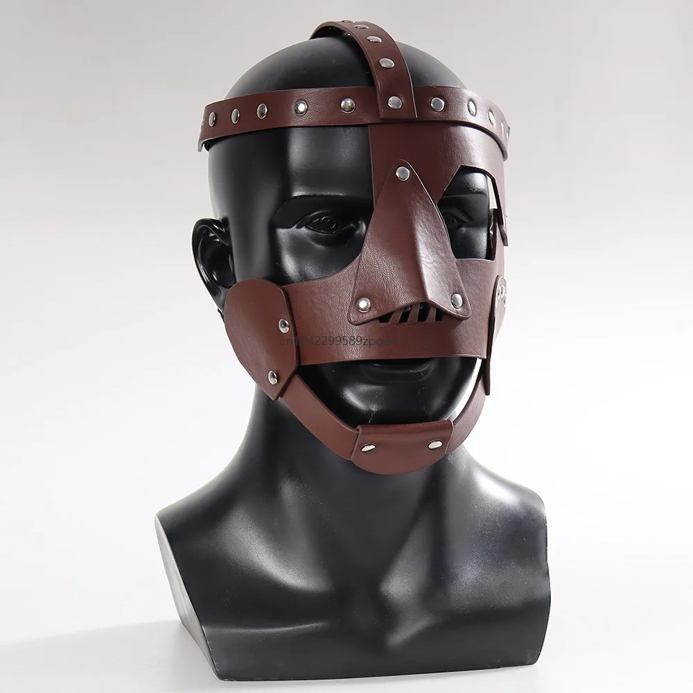 Medieval Warrior Gladiator Leather Mask Renaissance Halloween Cosplay Retro Helmet Carnival Party Cool Fashion Accessories Props view 3