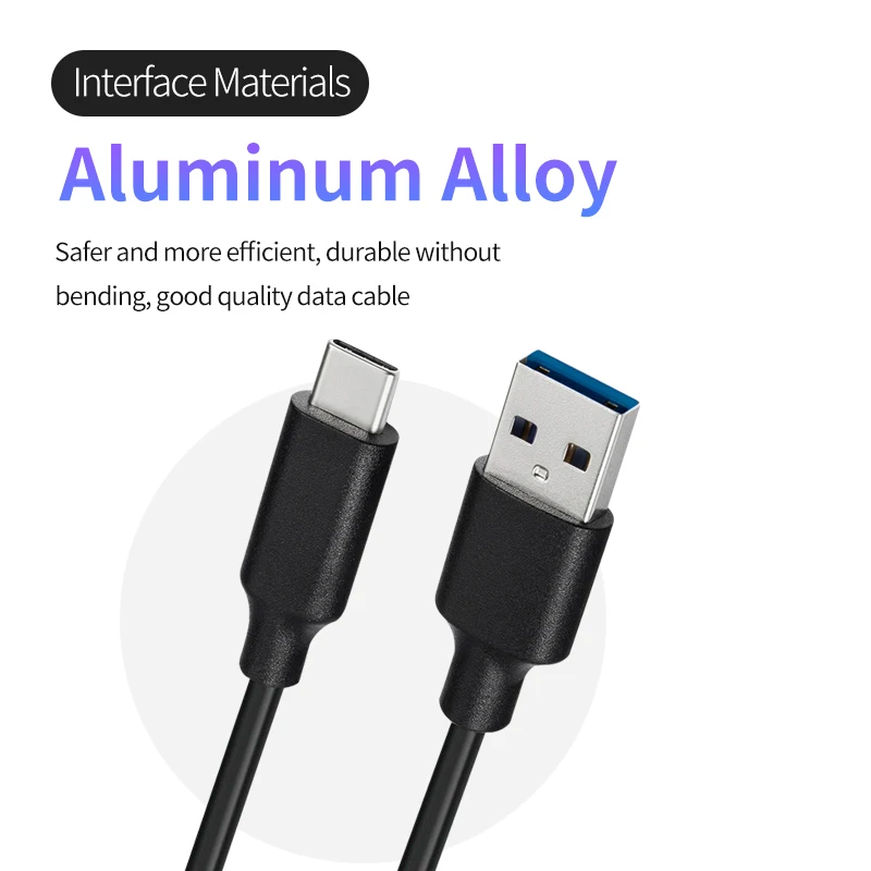 Type c Data Cable USB 3.1 Mobile Phone Fast Charging USB A To USB C Charger Cord Black Wire 0.15m 0.2m 0.3m 0.5m 1m 1.5m 2m 3m