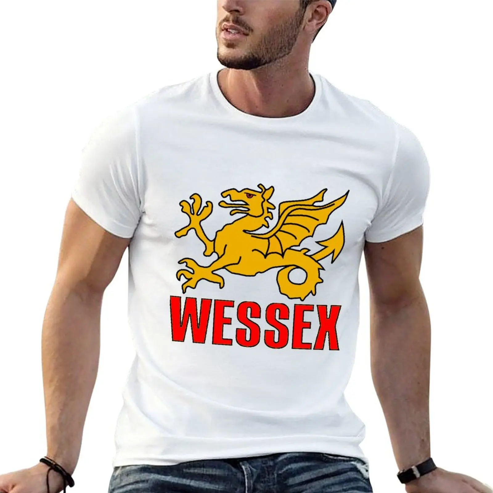 Футболка WESSEX, мужские футболки, облегающие мужские футболки, летние футболки, мужские футболки из 100% хлопка, футболки класса люкс