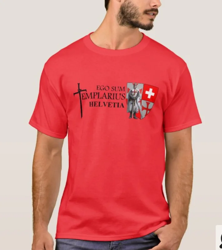 Swiss Coat of Arms Templer Helvetia T-Shirt. Summer Cotton Short Sleeve O-Neck Mens T Shirt New S-3XL