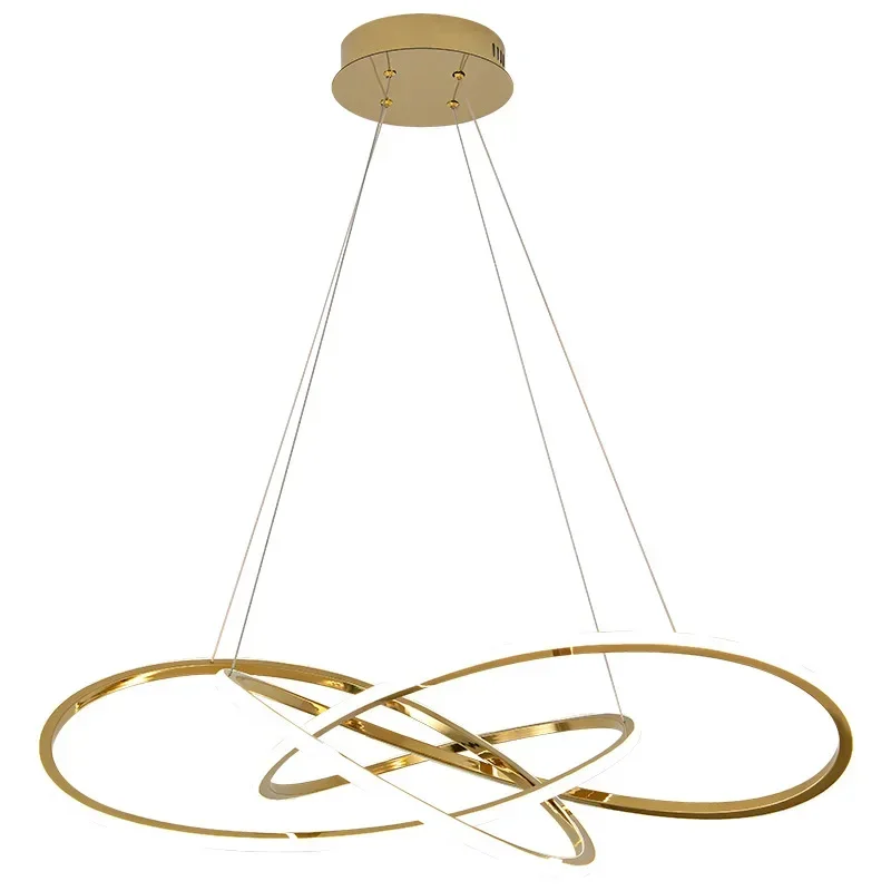 Postmodern light luxury four-leaf clover chandelier stainless steel electroplating living room dining room bedroom study