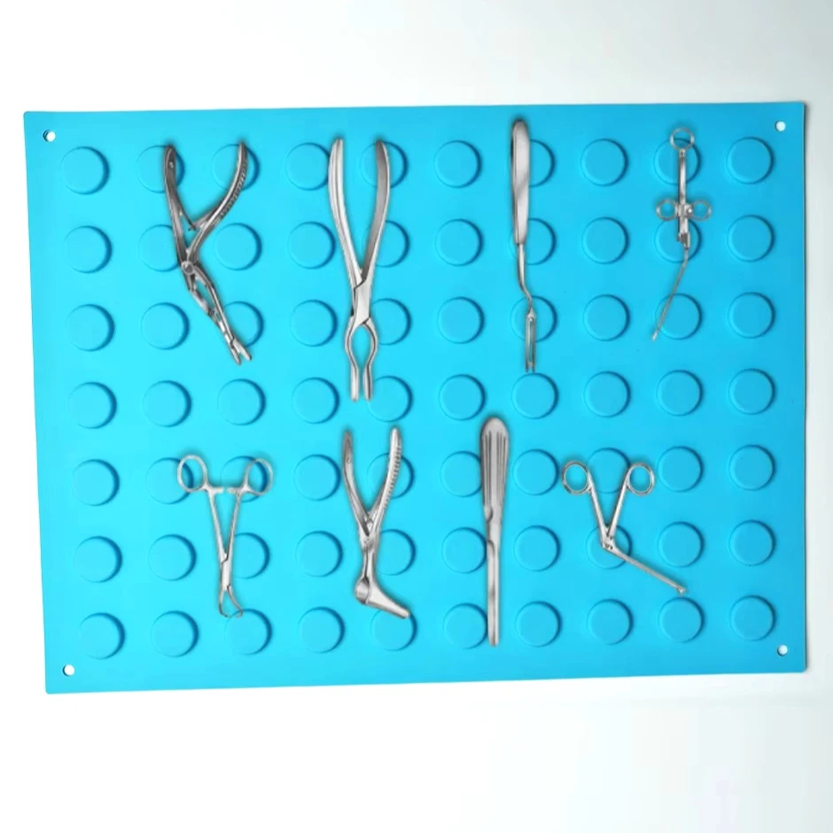 30*40cm Multiple Colors Autoclaveable Magnetics Silicone Mat for Surgical Instrument Can Be Sterilized At High Temperatures