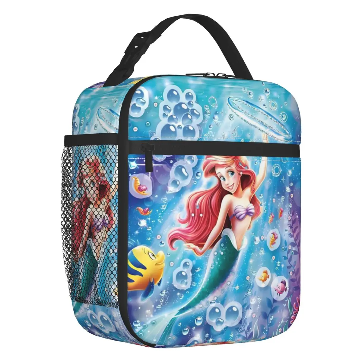 

Kawaii Princess The Little Mermaid Insulated Lunch Bags Classical Anime Cartoon Portable Thermal Cooler Food Lunch Box School