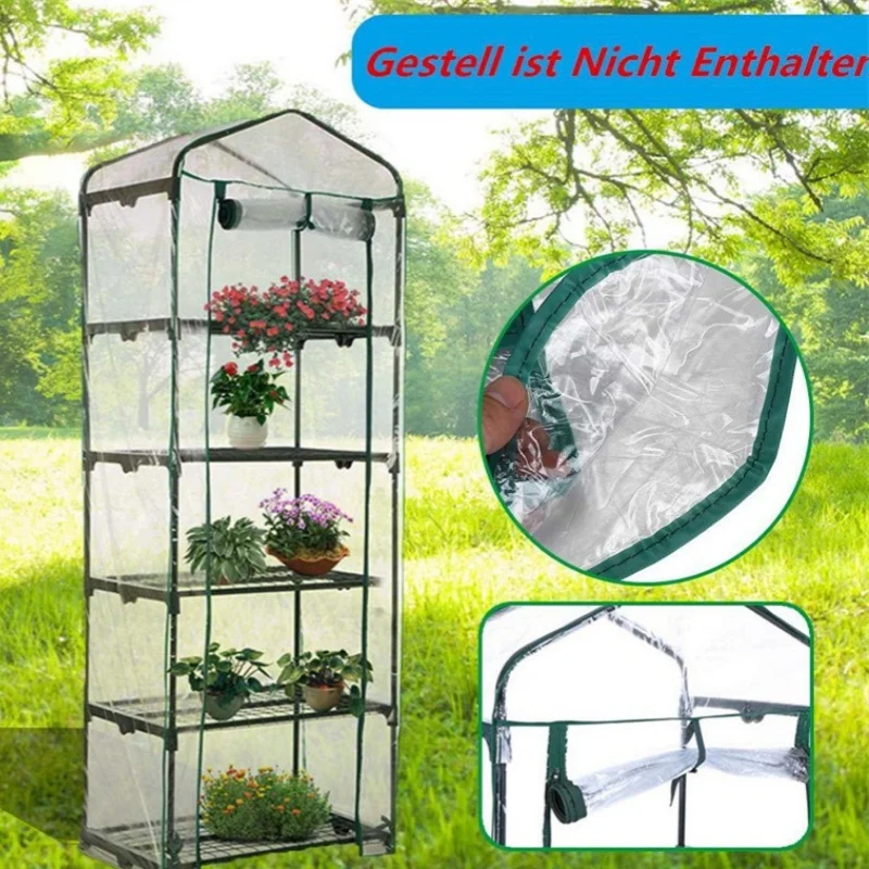 Two, Three, Four, Five Tier Garden Conservatory Cover Easy To Assemble Clear PVC Scroll Zipper Design Greenhouse Plant Cover