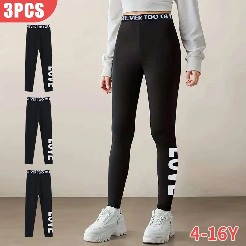 1/3 Uds. Pantalones de tiburón de varios tamaños para padres e hijos, pantalones para niñas y adolescentes, pantalones negros elásticos ajustados de talla grande, mallas informales de moda