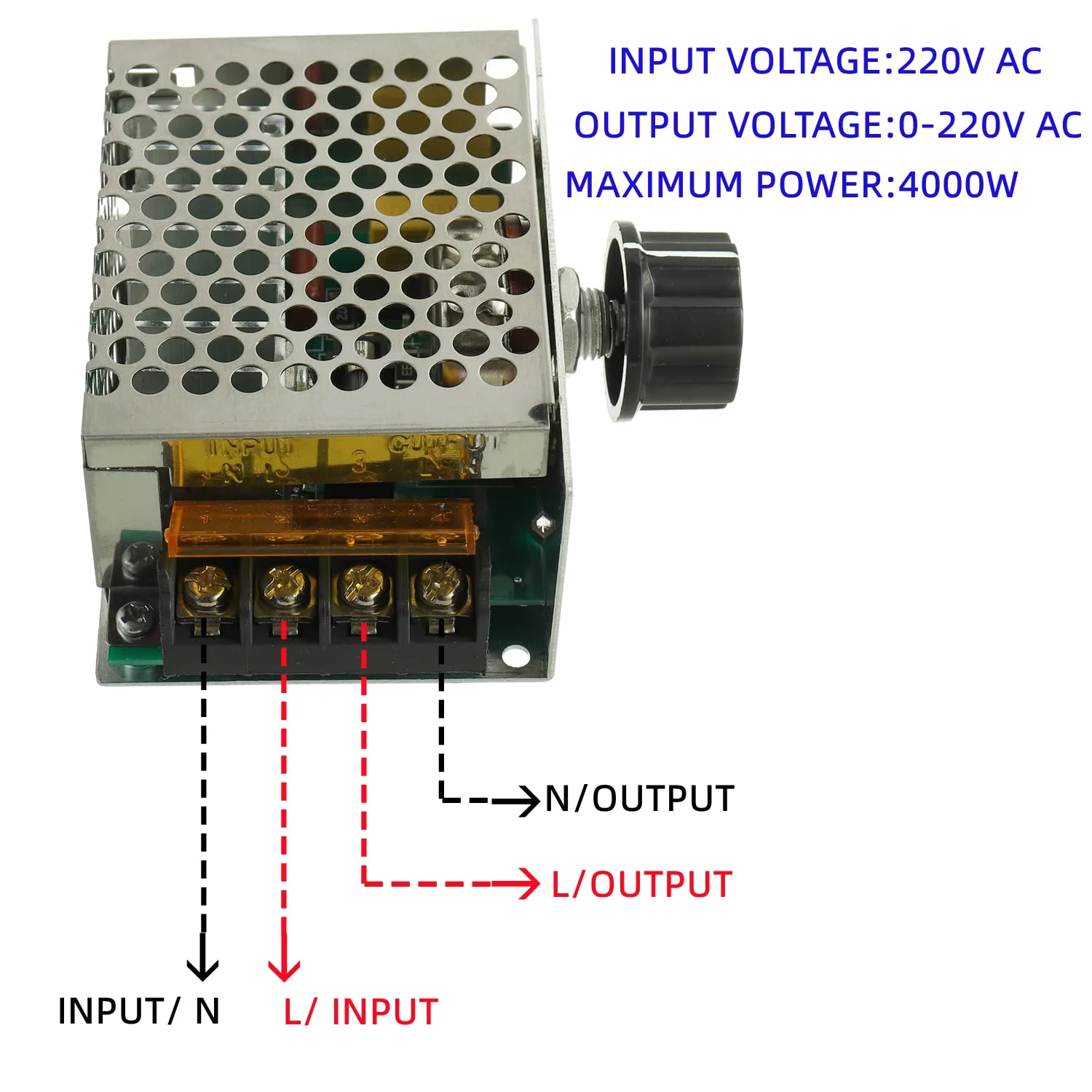 4000 واط 220 فولت التيار المتناوب SCR الجهد المنظم باهتة محرك كهربائي سرعة تحكم الإلكترونية فولت منظم باهتة ترموستات منظم #6