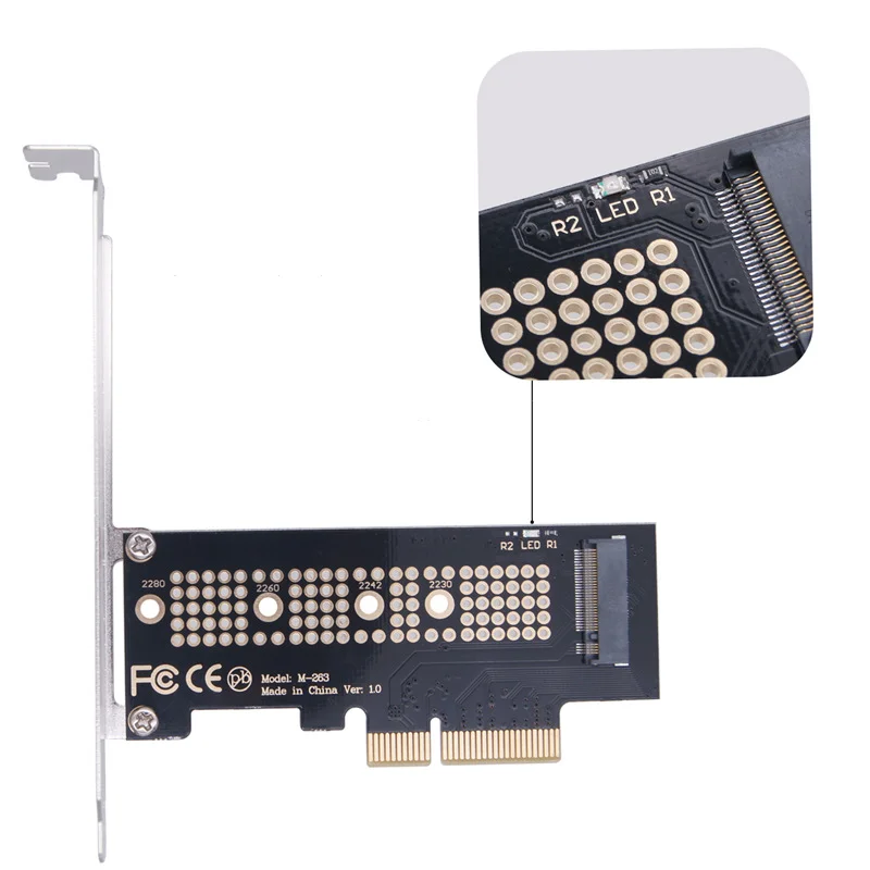 M.2 Solid State Drive to Desktop Motherboard Graphics Card Slot PCI-E4x Adapter Card NVME Protocol SSD Expansion