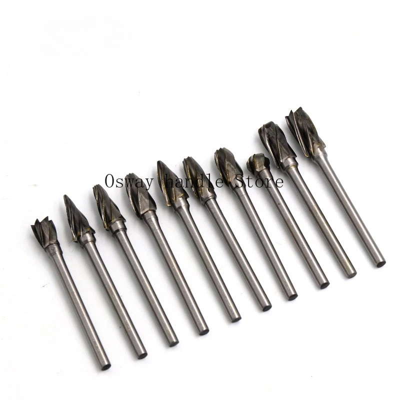 6pcs 6*10mm ACDEFL Tungsten Carbide 8 Flutes Rotary Burrs Point File Cutter Drill Bit