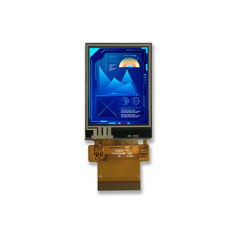 2.0inch 240x320 ST7789V MCU/SPI/RGB interface TFT LCD with resistive touch