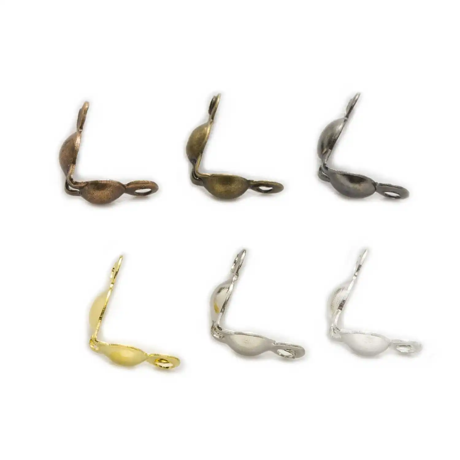 

Wholesale 100pcs Crimp End Caps, Clamshell Bead Tips for Jewelry Making, Connector Findings 8x4mm