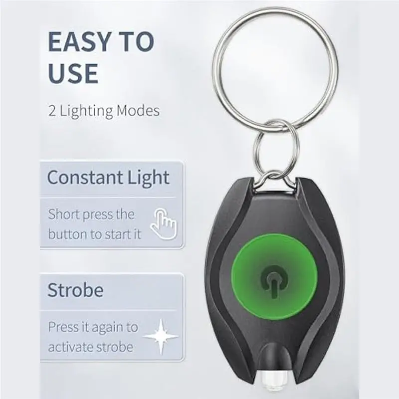 YANA50I 5Pack LED Keychain Flashlight Mini LED Keychain Light Set Kit Portable Battery Powered Key Ring Torch For Outdoor Campin