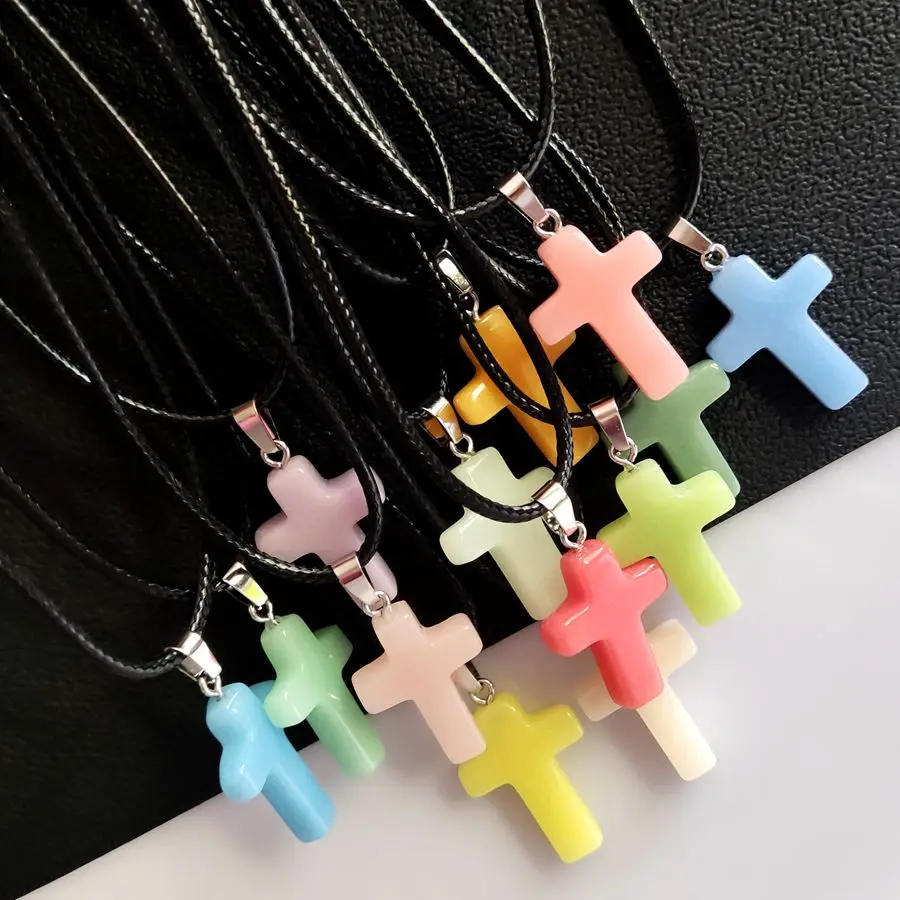 Großhandel 30 Stück Sortierte Heilende Chakra-Kugelstein-Kreuzanhänger Halsketten für Männer und Frauen Trendiger Schmuck – Detail 10