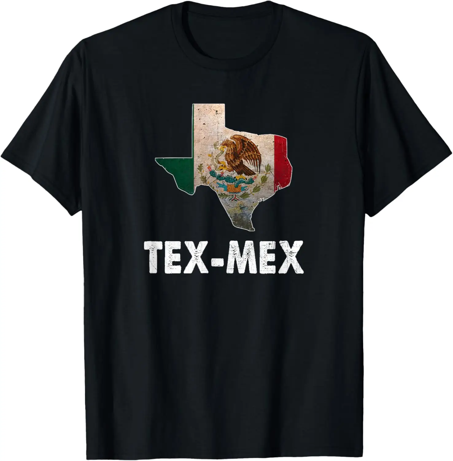 Tex-Mex Estado de Texas con la bandera de México - Camiseta para amantes de los alimentos mexicanos