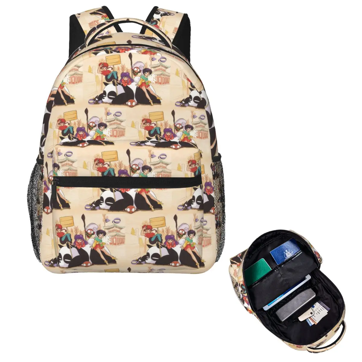 Ranma 1/2 Saotome Pig Girls P Chan Student Backpack School Bag Hiking Travel Daypack for Men Women Fashion Bookbag Shoulder Bags