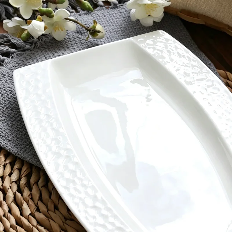 12 inch, fine bone china fish dish, novelty 3D water design, dinner plate serving plate, dinner service buffet, party dessert
