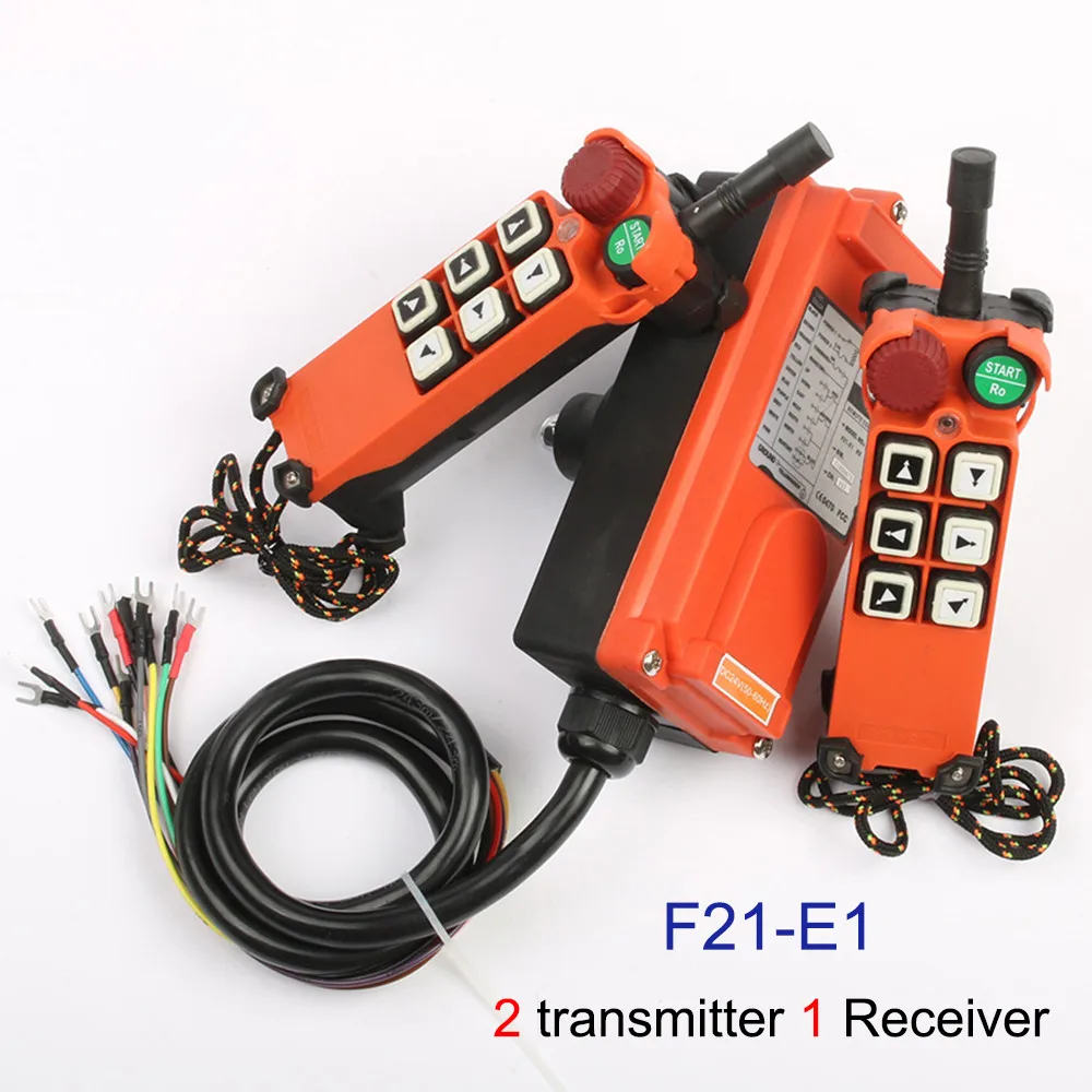 

F21-E1 2 Transmitter 1 Receiver Emergency Stop Mushroom Head Crane Driving Hoist Industrial Wireless Remote Control Switches