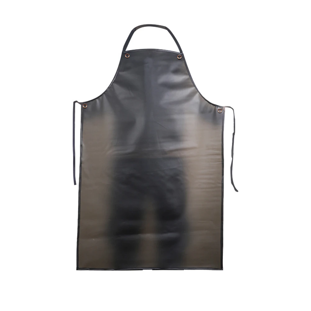 Waterproof Oilproof PVC Black Apron For Kitchen Waterproof Areas Work Cleaner Wipeable Oil Resistant Baking Accessories