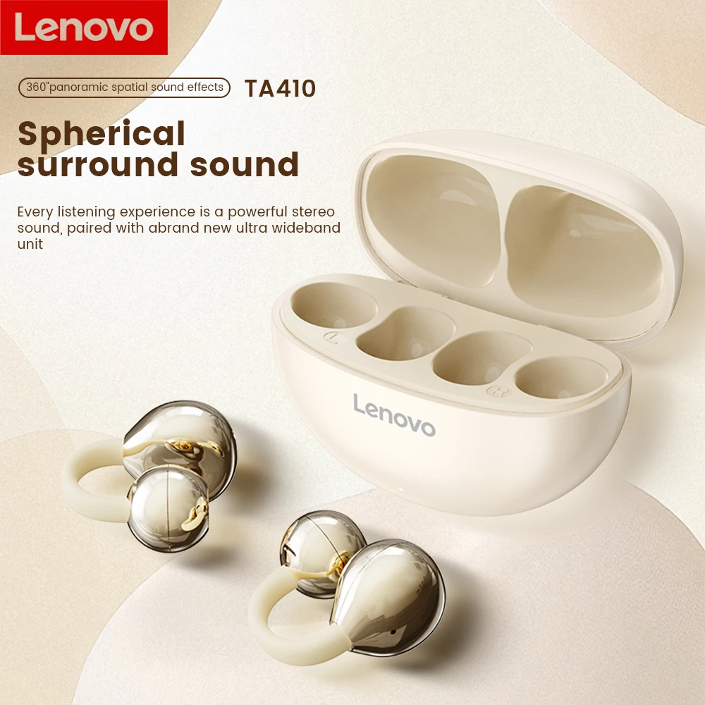 سماعات لينوفو TA410 اللاسلكية TWS بلوتوث 5.4 مؤثرات صوتية بانورامية، سماعات عمر بطارية طويلة جدًا، مريحة في الارتداء #1