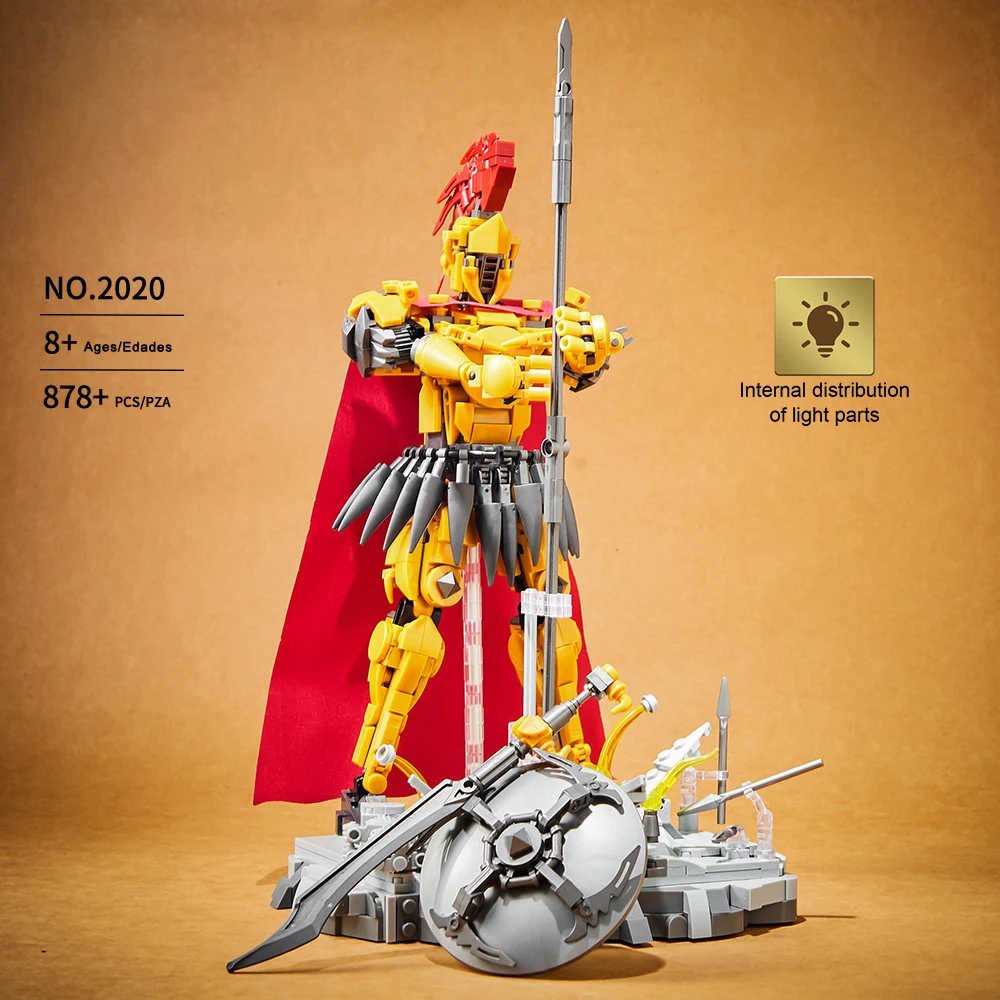 

Идея Фигурки для игр в кино Строительный блок Спарта Воин Строительные кирпичи Модель Коллекция игрушек со светом для мальчиков Подарки