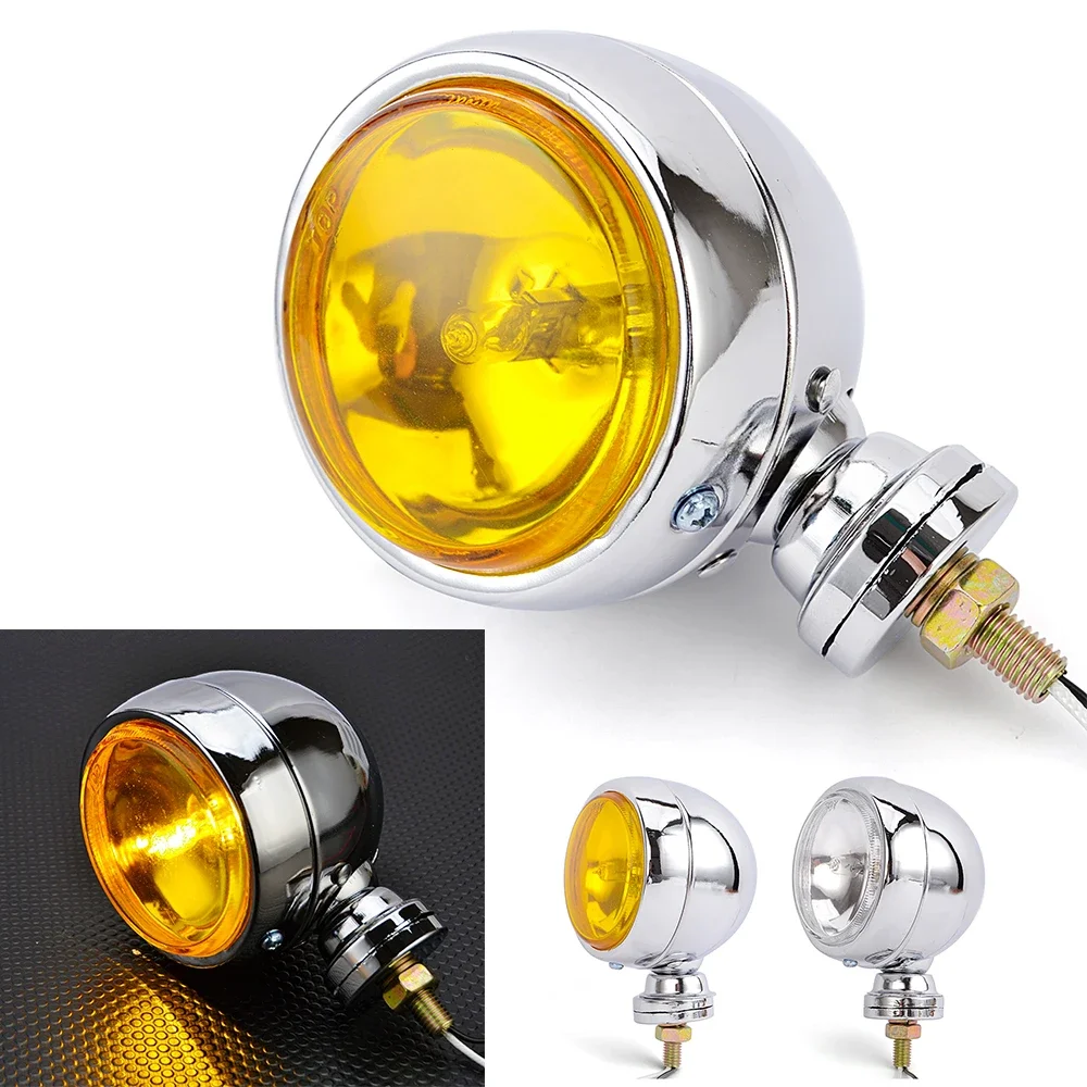 Faro Vintage para motocicleta Harley Sportster Chopper Bobber Retro Cafe Racer Royal Enfield Scrambler faro antiniebla delantero