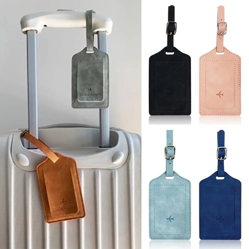 Fashion Leather Luggage Tag with Signature Paper Portable Boarding Tags Travel Universal Travel Accessories Men Women