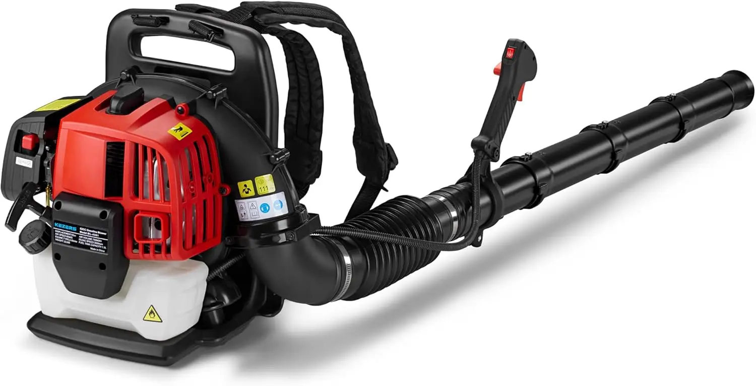 

Gas Powered Leaf Blower,52cc 2.0HP 2-Cycle Backpack Leaf Blower, 441CFM,180MPH,Air Cooling,Powerful Clearing Performance for Lea