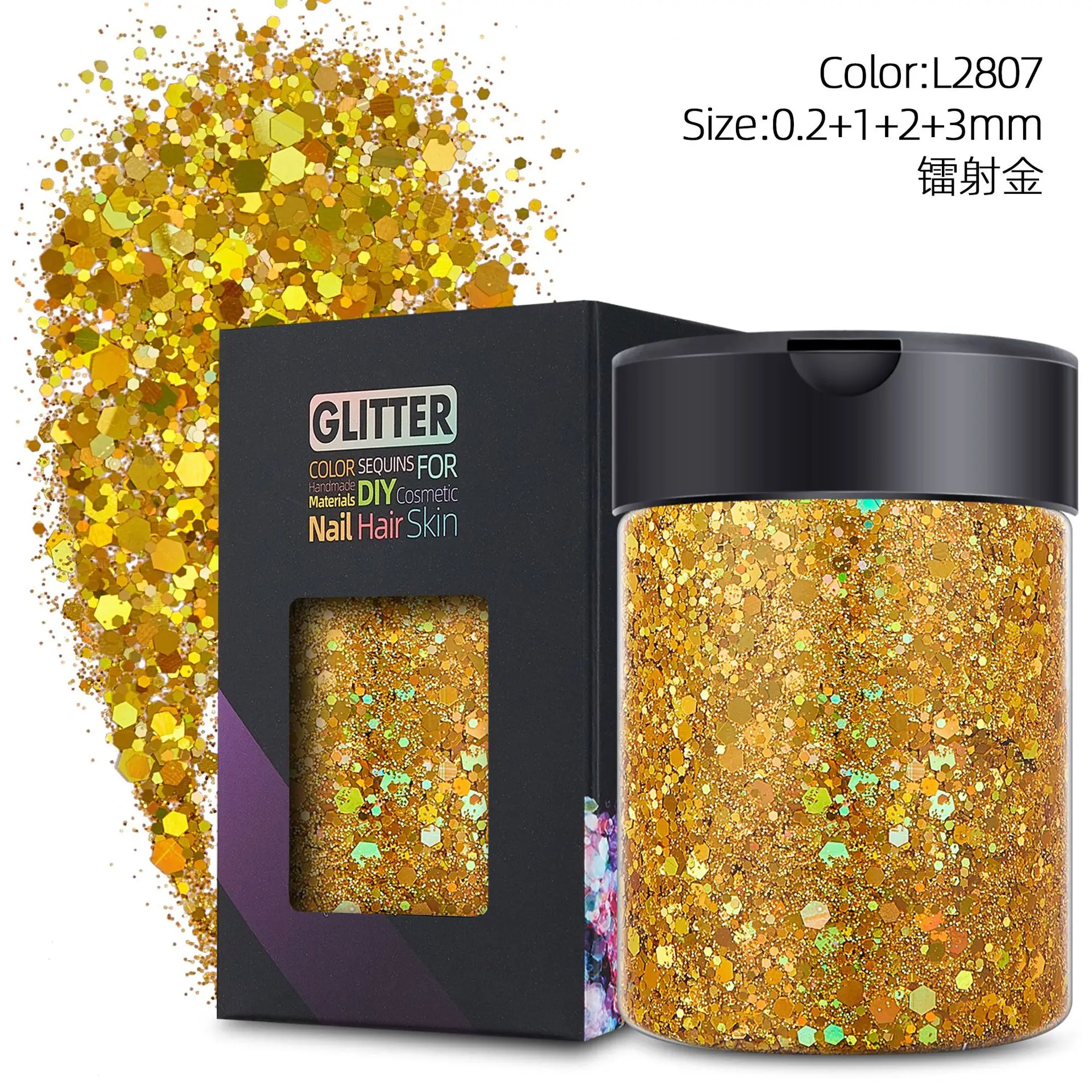 100g Cosmetic Grade Holographic Chunky Glitter for Nail Face Hair Eye Body Art