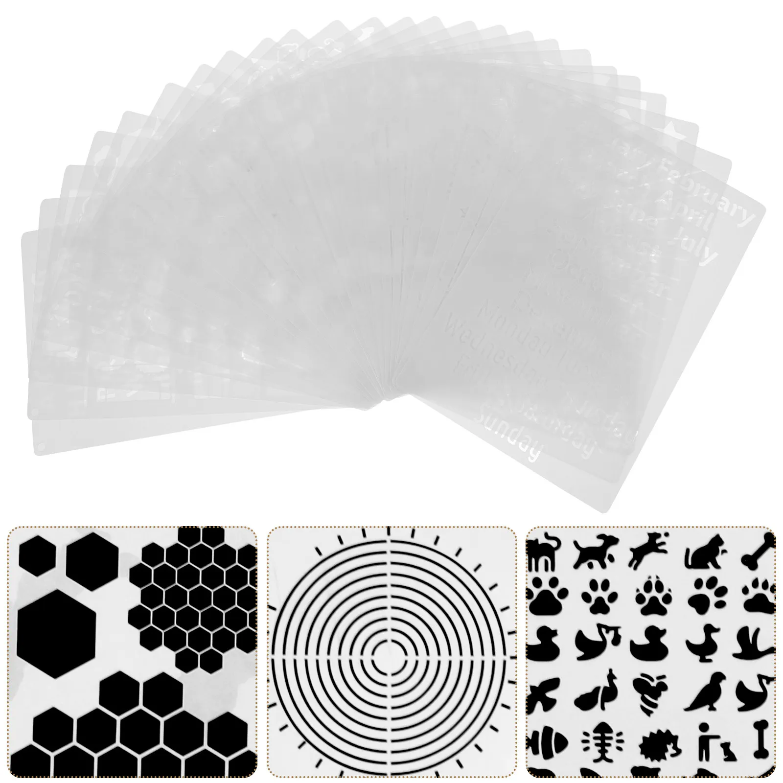 

24Pcs Hollow Painting Stencils Multipurpose Drawing Templates DIY Accessories for Journaling Scrapbooking Craft Projects