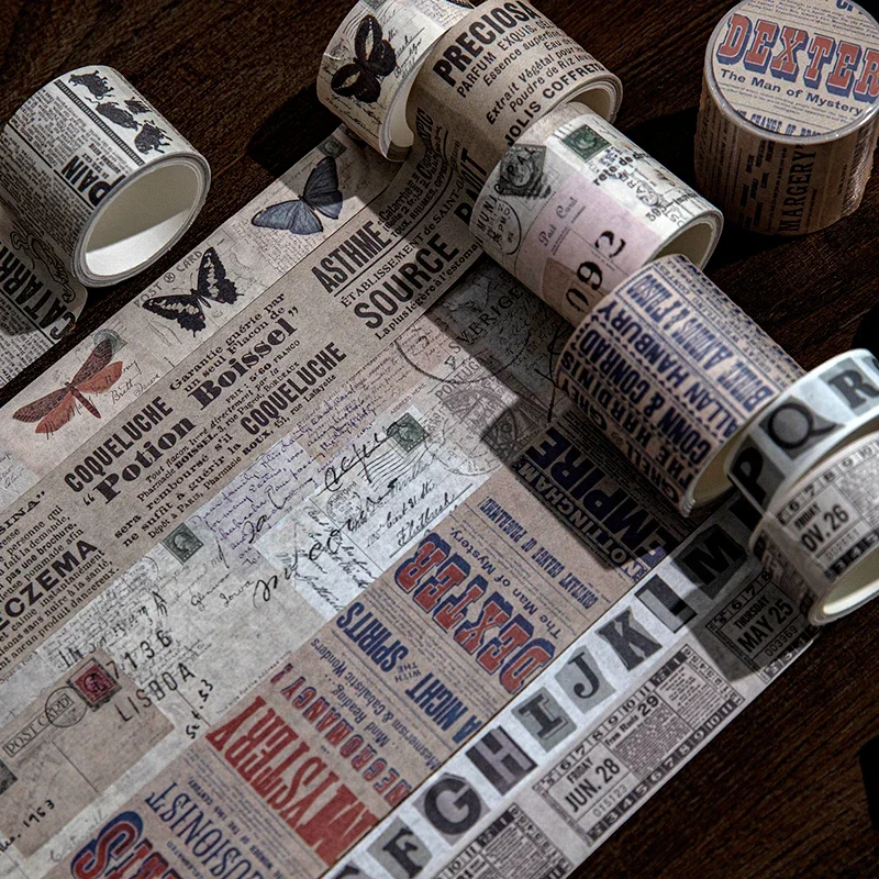 

Journamm 15/20/30/40mm*3m Vintage Newspaper Washi Tapes Decor Junk Journal DIY Scrapbooking Collage Diary Craft Stationery Tapes