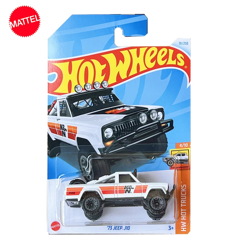 Mattel-Hot Wheels Car Toy for Boys, 1/64 Diecast, HW Hot Trucks, \'73 Jeep J10 Simulated Vehicle, Model Toys, Collection Gift, Original