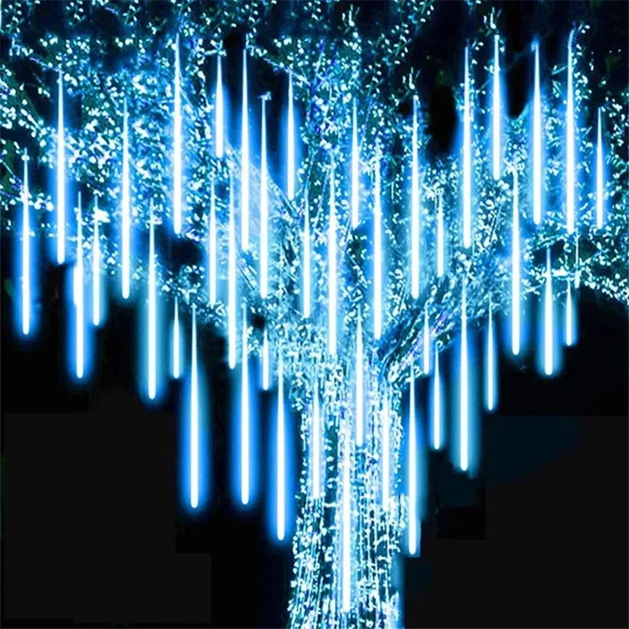 Waterproof 30/50CM Curtain Icicle String Lights Garland Outdoor Meteor Shower Fairy Lights for Party Garden Christmas Tree Decor