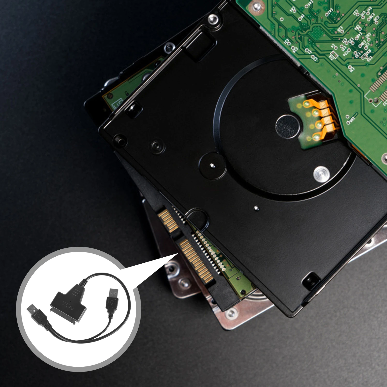 

USB to Cable 25 Inch Hard Disk Cable Easy for External Hard Drive Adapter Laptop USB 20 Interface Backward