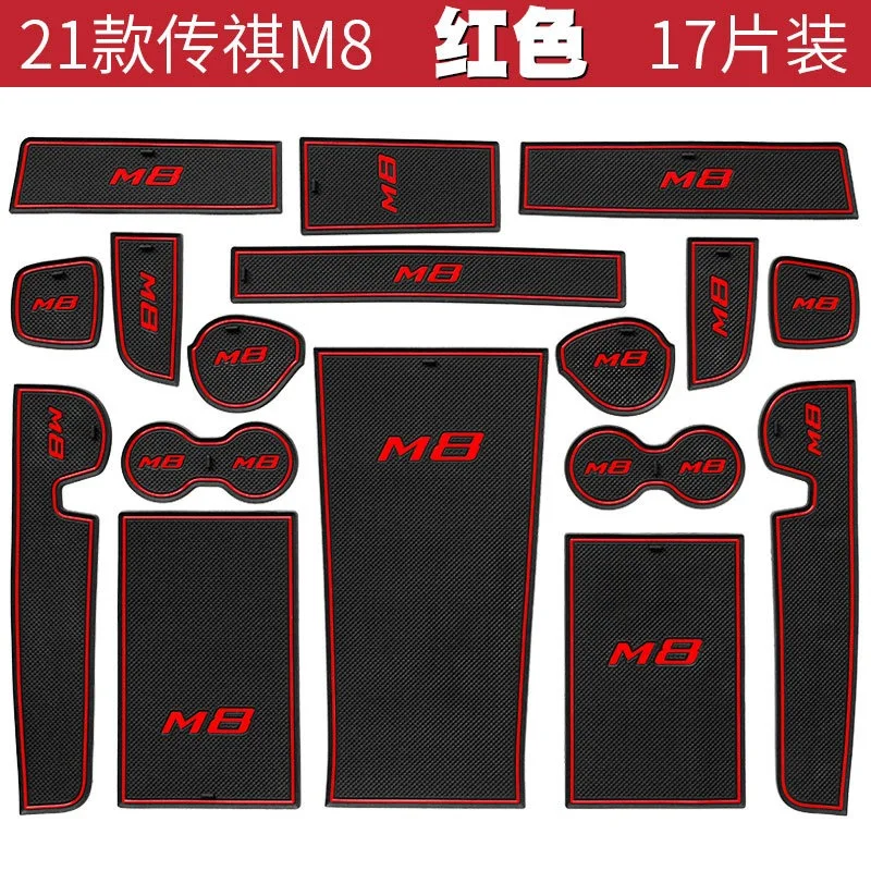 Para GAC MOTOR M8 2021-2023, alfombrillas con ranura para puerta Interior de coche, almohadilla con ranura para puerta, alfombrilla antideslizante para tazas, cubierta de accesorios